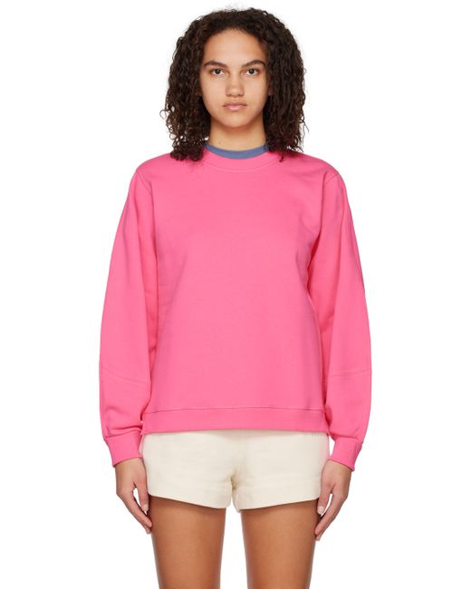 Ganni Pink Balloon Sleeve Sweatshirt