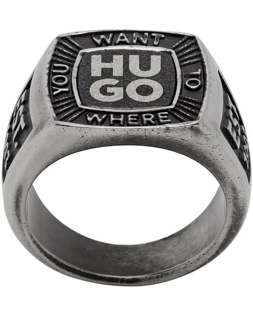 Hugo Boss Engraved Signet Ring