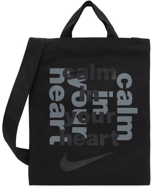 Comme Des Garcons Black Nike Edition Calm In Your Heart Tote