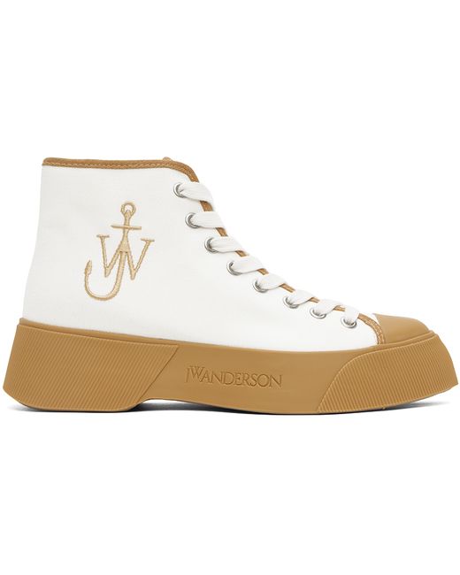 J.W.Anderson White Tan High Top Sneakers