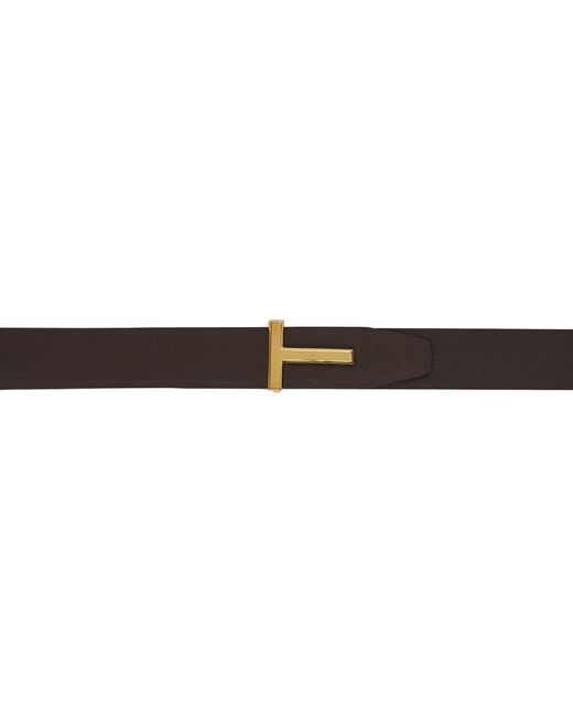 Tom Ford Tan Reversible T Icon Belt