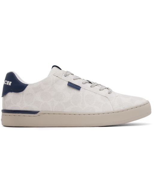 Coach White Navy Lowline Sneakers