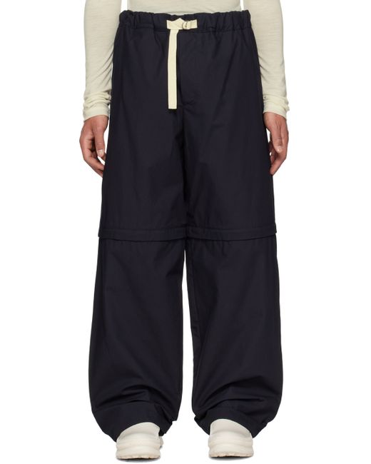 Jil Sander Navy Belted Trousers