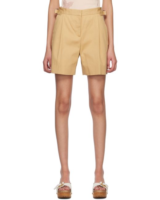 See by Chloé Beige Pleated Shorts