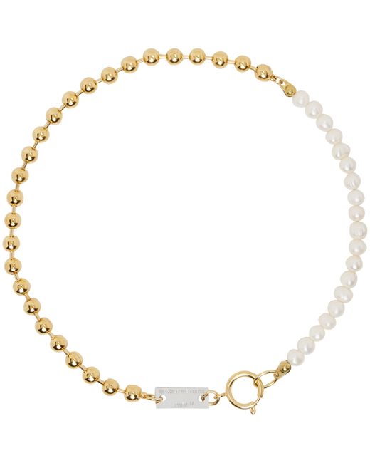 In Gold We Trust Paris Pearl Ball Chain Necklace