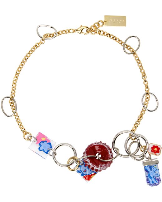 Marni Gold Silver Charm Necklace