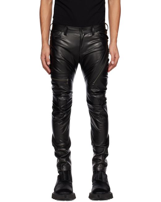 Julius Indirect Faux-Leather Cargo Pants