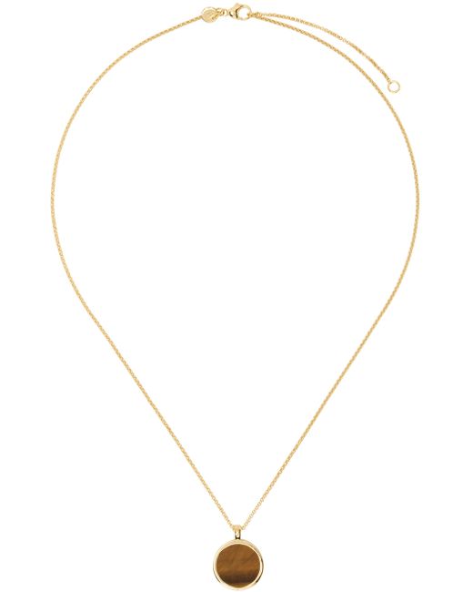 Tom Wood Exclusive Gold Onyx Round Pendant Necklace