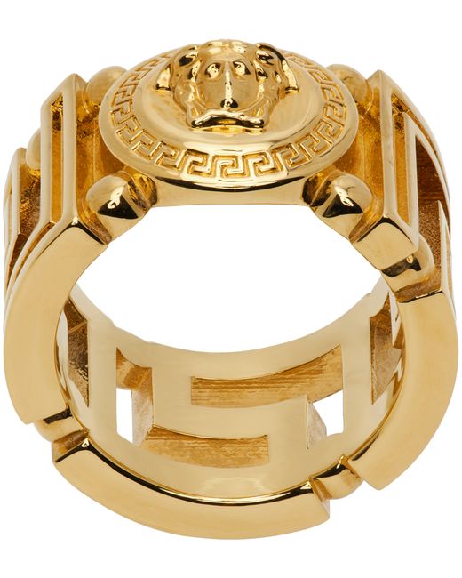 Versace Gold Medusa Greca Ring