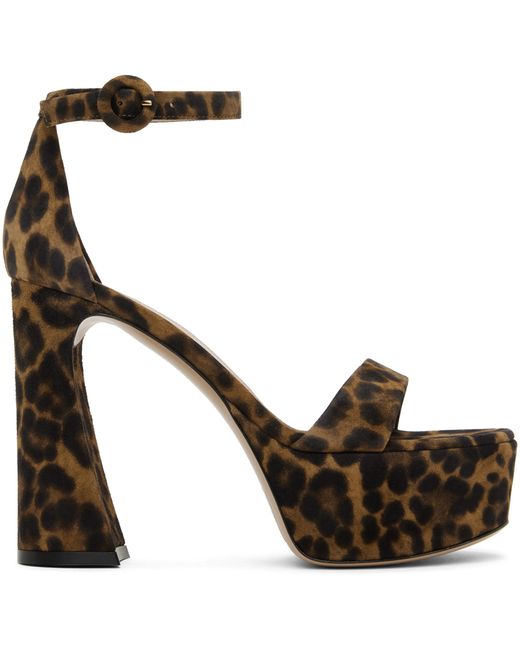 Gianvito Rossi Leopard Print Heeled Sandals