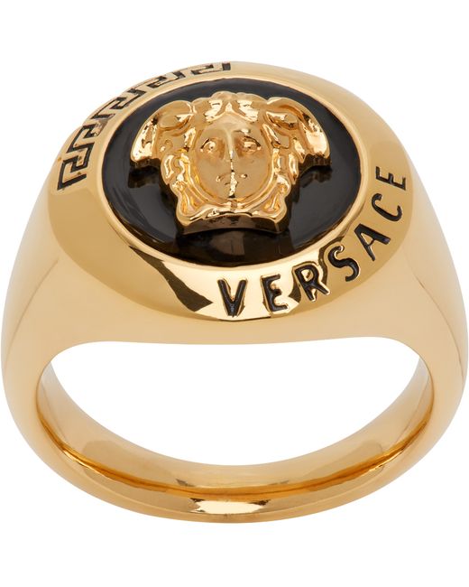 Versace Gold Black Medusa Ring