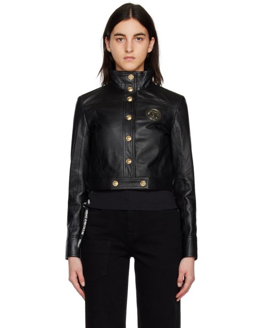 Versace Jeans Couture V-Emblem Leather Jacket