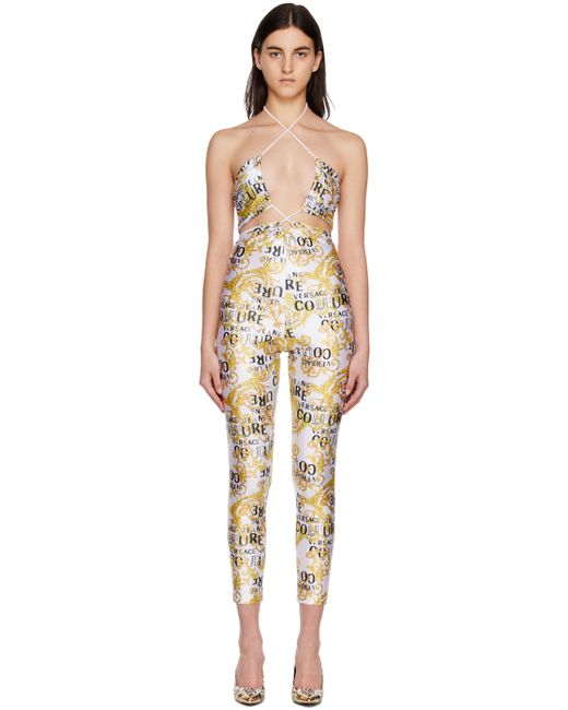 Versace Jeans Couture Yellow Printed Jumpsuit