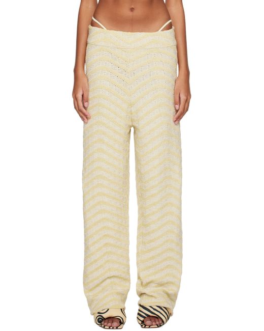 Isa Boulder Exclusive Yellow Off Knitcurve Trousers
