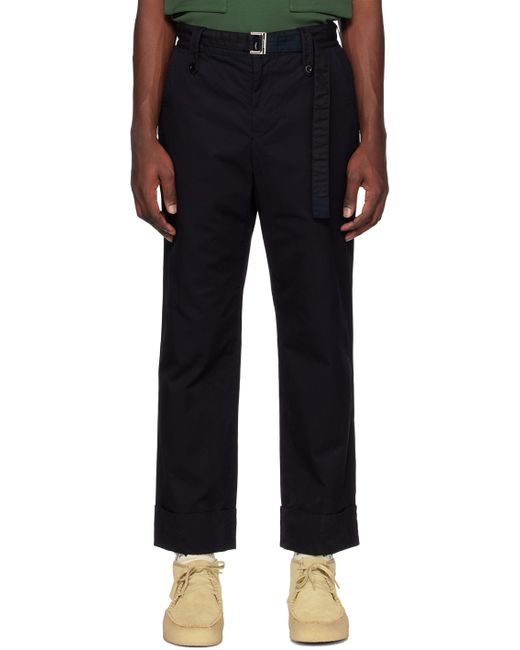 Sacai Navy Belted Trousers