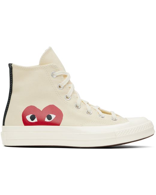 Comme Des Garçons Play Off-White Converse Edition PLAY Chuck 70 High Top Sneakers