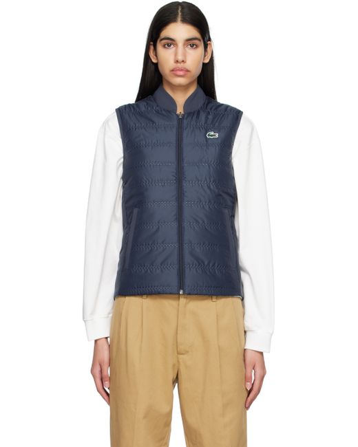 Lacoste Navy Quilted Reversible Vest