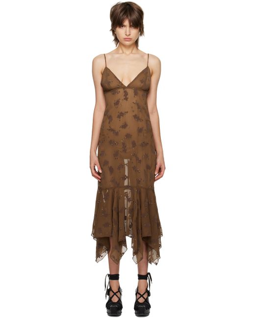 Anna Sui Exclusive Brown Midi Dress