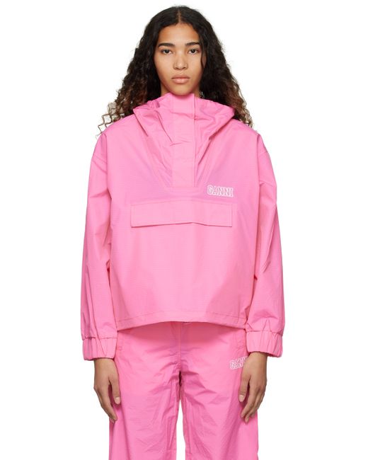 Ganni Pink Hooded Jacket