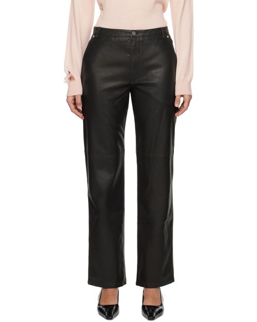 TheOpen Product Straight Fit Faux-Leather Trousers