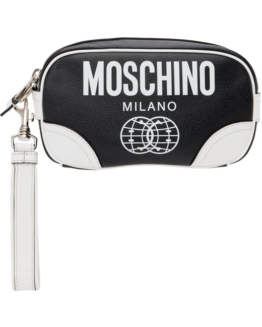 Moschino Double Smiley Leather Pouch