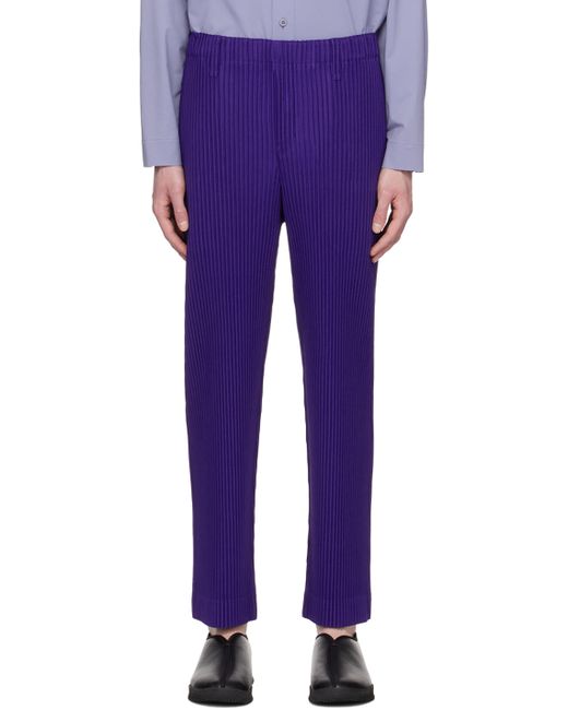 Homme Pliss Issey Miyake Navy Tailored Pleats 1 Trousers