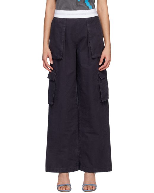 Alexander Wang Navy Rave Cargo Trousers