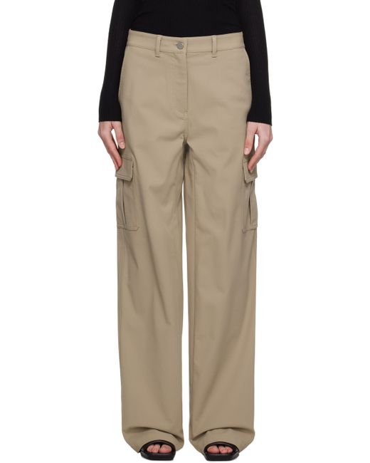 Theory Taupe Wide-Leg Trousers