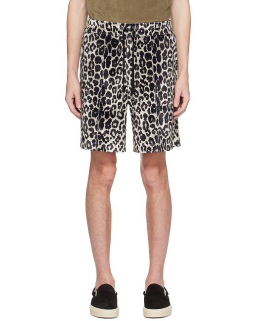 Tom Ford Black Leopard Shorts