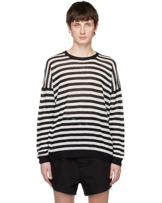Isabel Benenato Black Striped Sweater