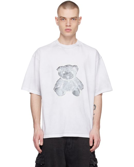 We11done Pearl Necklace Teddy Print T-Shirt