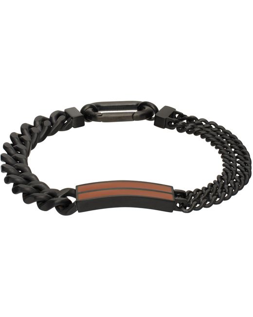 Z Zegna Black Chain Bracelet