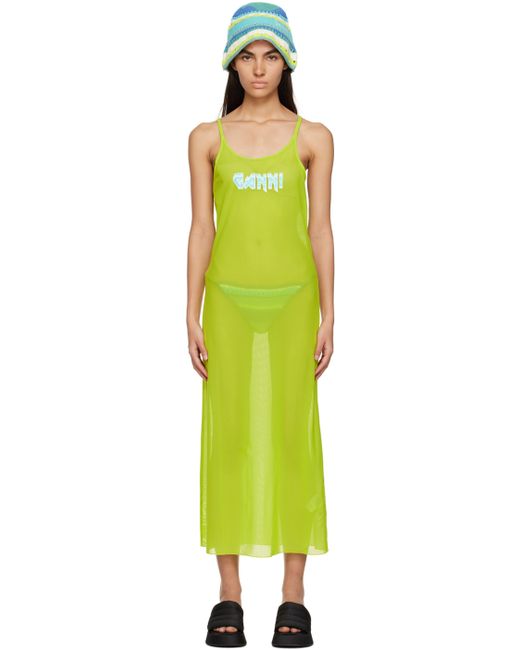 Ganni Semi-Sheer Midi Dress