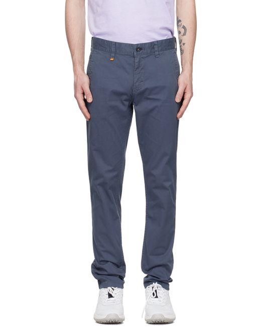 Boss Navy Slim-Fit Trousers