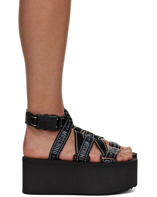 Moschino Logo Tape Wedge Sandals