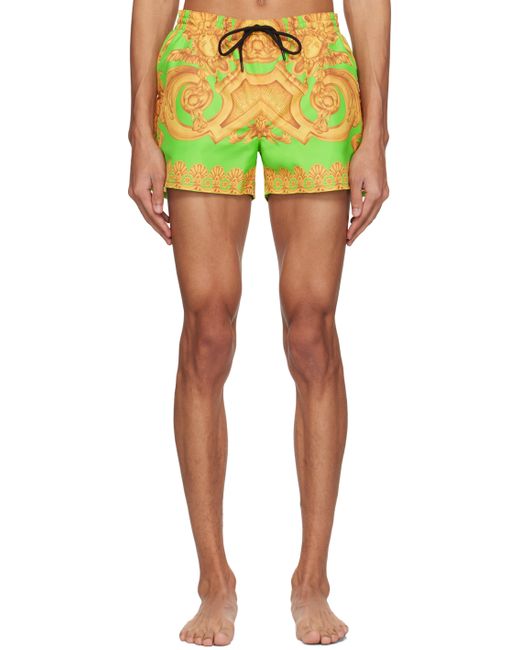 Versace Green New Heritage Swim Shorts