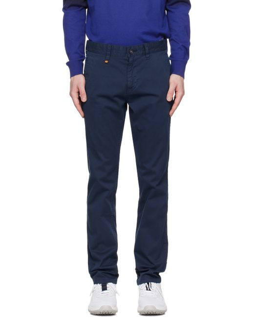 Boss Navy Slim-Fit Trousers