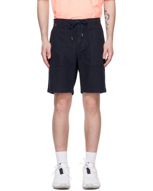 Boss Navy Regular-Fit Shorts
