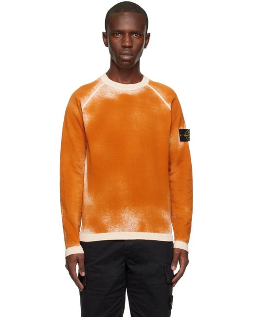 Stone Island Orange Raglan Sweatshirt