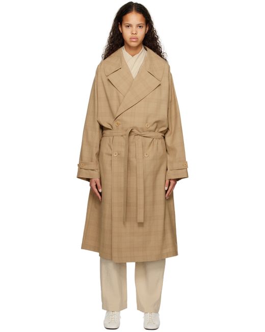 Lemaire Beige Double-Breasted Trench Coat
