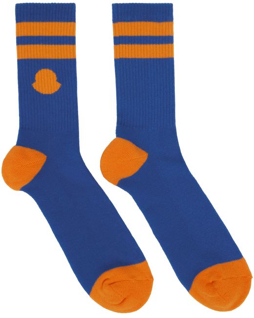 Moncler Orange Striped Socks