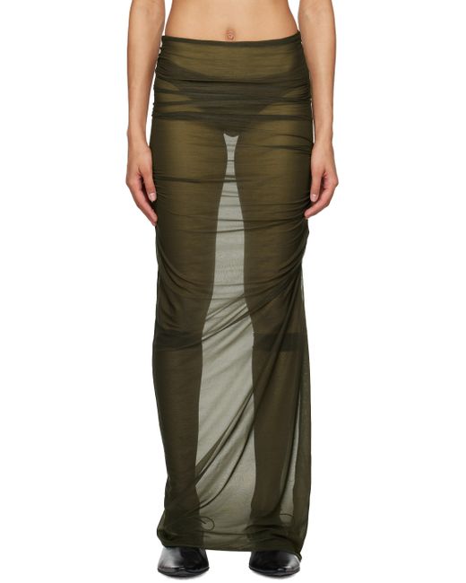 Elena Velez Exclusive Khaki Midi Skirt