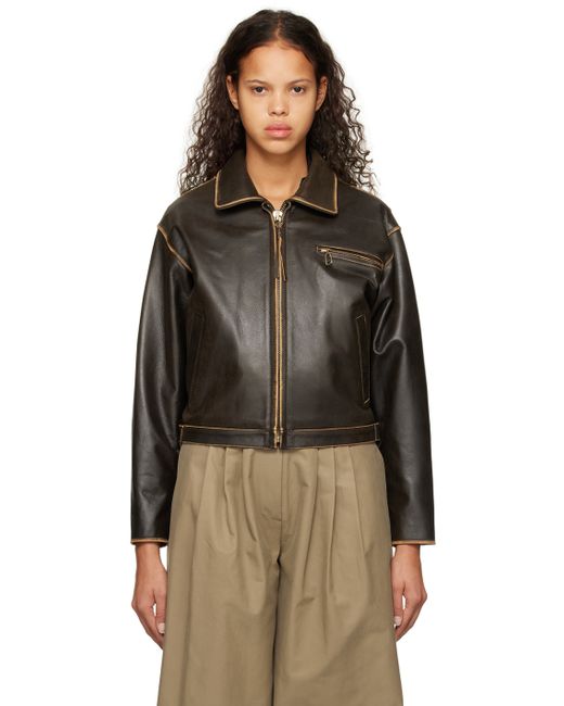 TheOpen Product Faded Leather Jacket