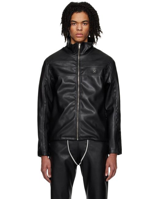 GmBH Fitted Faux-Leather Jacket