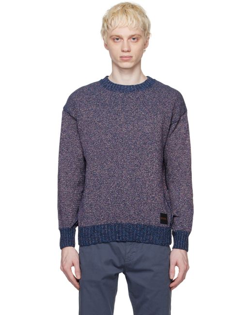 Boss Navy Relaxed-Fit Sweater