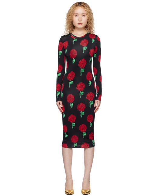 Versace Jeans Couture Roses Midi Dress