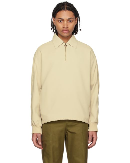 Solid Homme Loose-Fit Half-Zip Sweatshirt