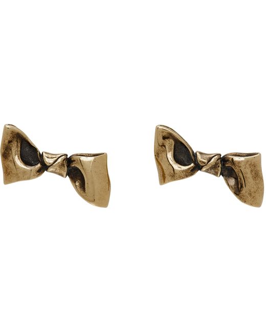 Acne Studios Gold Karen Kilimnik Edition Bow Earrings