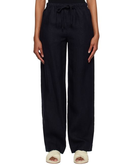 Vince Navy Tie-Front Pull-On Trousers