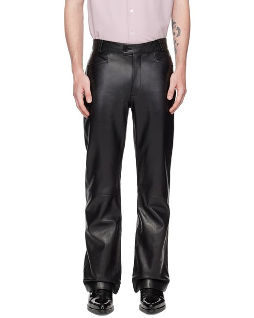 Ernest W. Baker Flared Leather Trousers